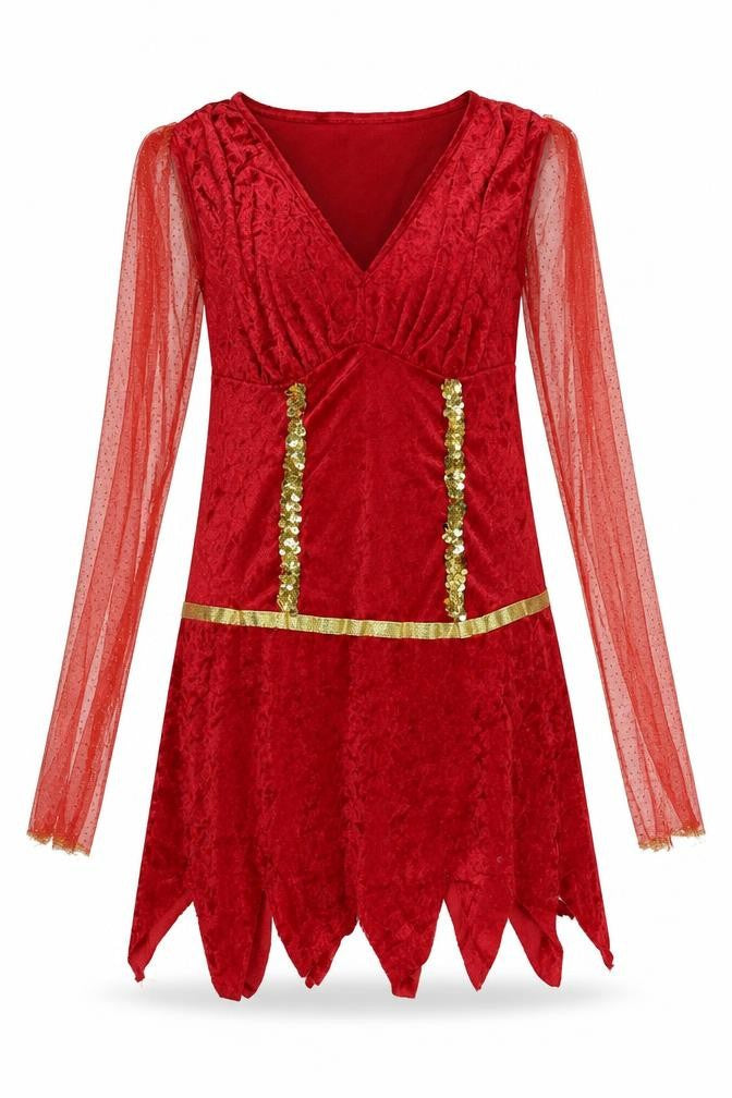Smiffys Girls Red   A-Line  Size 10 Years  - Costume