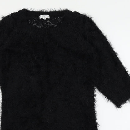 Close-up detail of New Look women’s black jumper, size UK 12