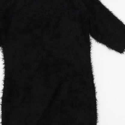 Brand and care label for New Look women’s black jumper, size UK 12