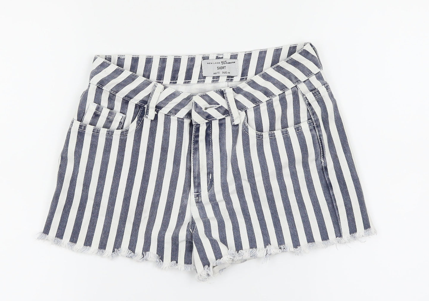New Look Girls Blue Striped  Mini Skirt Size 11 Years