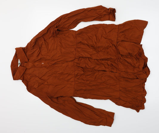 Elenza Womens Brown   Shirt Dress  Size S
