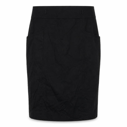Front view of H&M women’s black a-line skirt, size UK 14