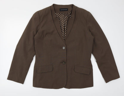 Additional front view of Wardrobe women’s brown jacket suit jacket, size UK 14