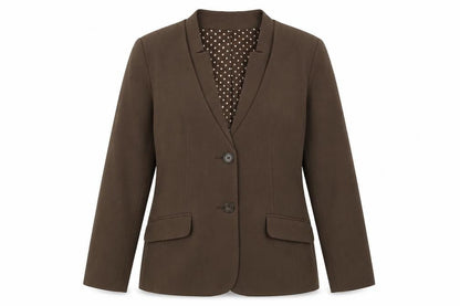 Front view of Wardrobe women’s brown jacket suit jacket, size UK 14