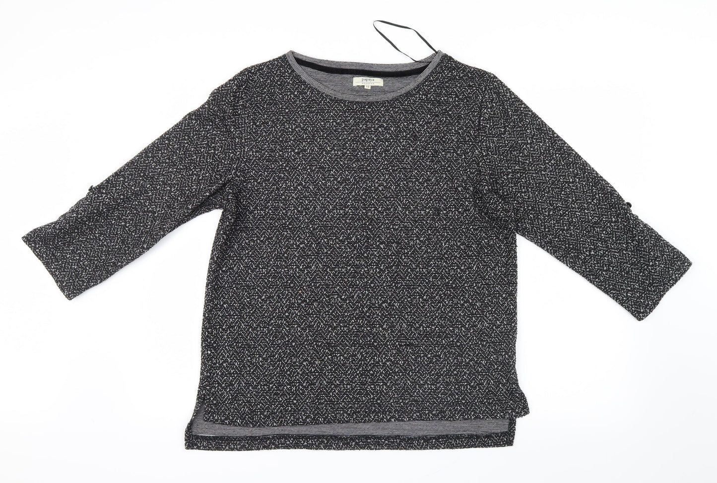 Papaya Womens Black  Knit Pullover Jumper Size 12