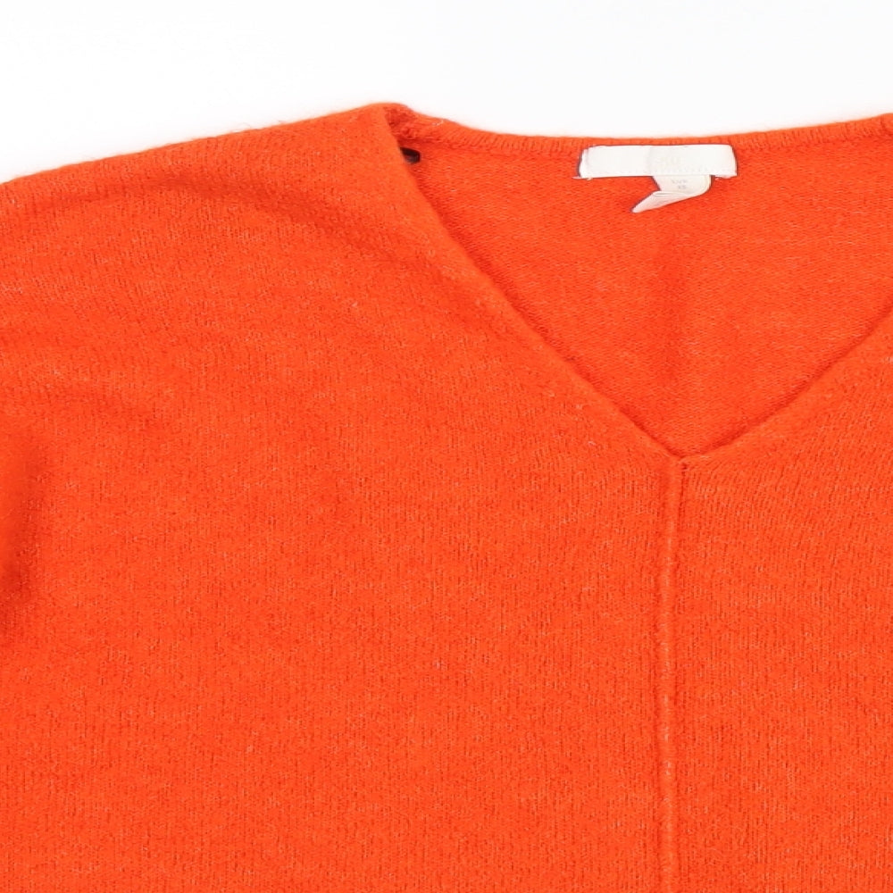 H&M Womens Orange  Knit Pullover Jumper Size XS