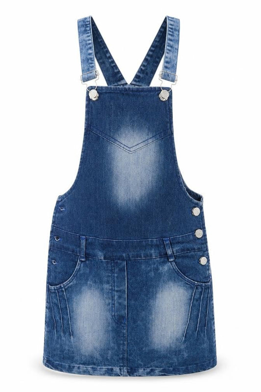 Womens Blue  Denim Pinafore/Dungaree Dress  Size 6
