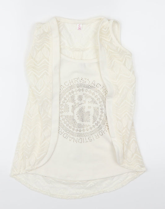 Preworn Womens White   Basic Tank Size 8