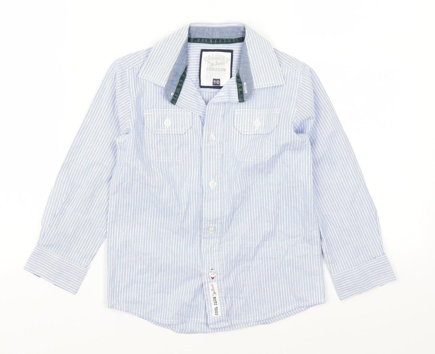 Cool Club Boys Blue Striped  Basic Button-Up Size 5 Years
