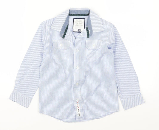Cool Club Boys Blue Striped  Basic Button-Up Size 5 Years