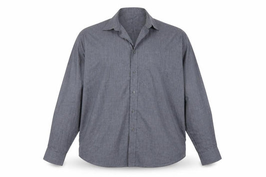 Front view of George men’s blue button-up, size XL