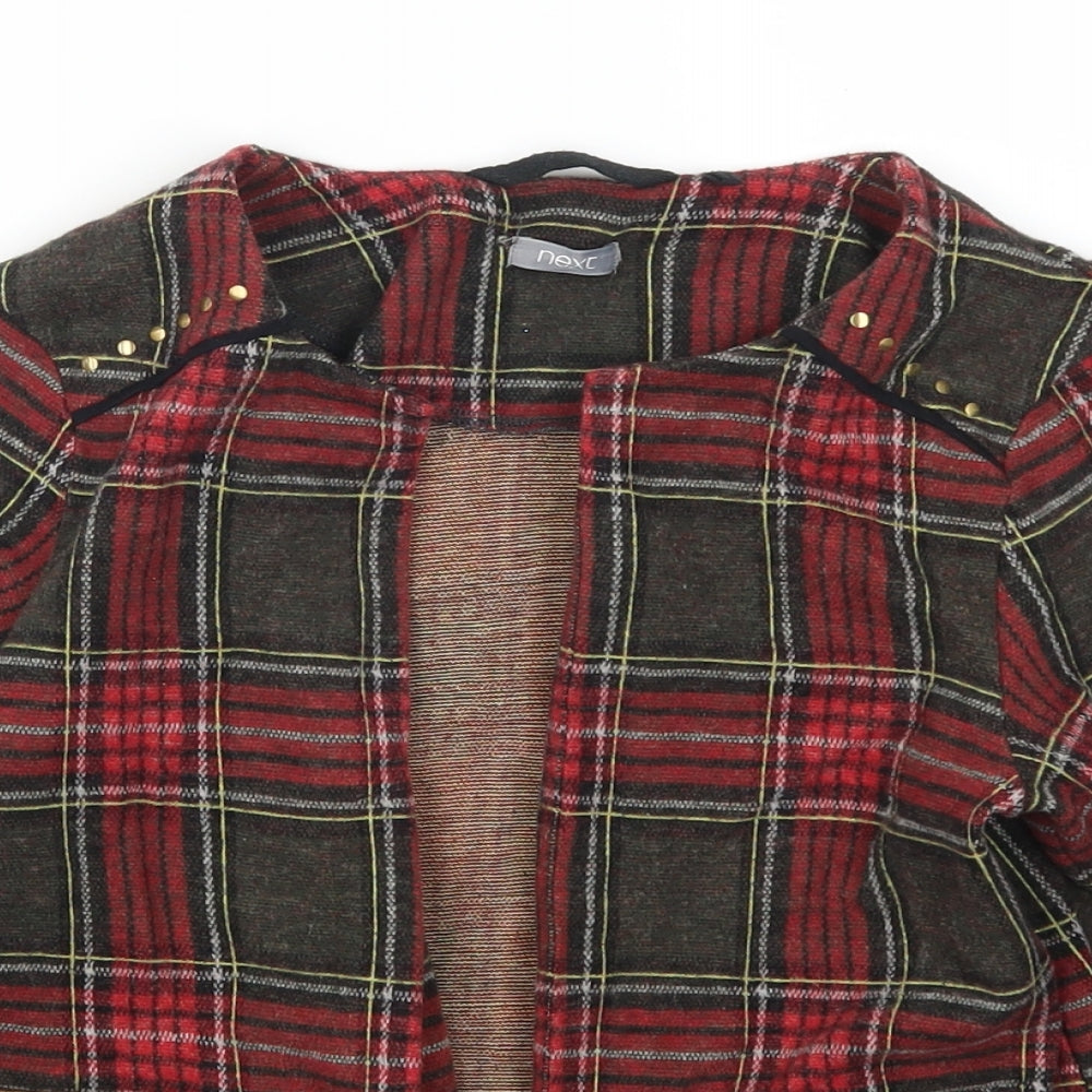 NEXT Girls Red Check  Jacket  Size 7 Years  - Green