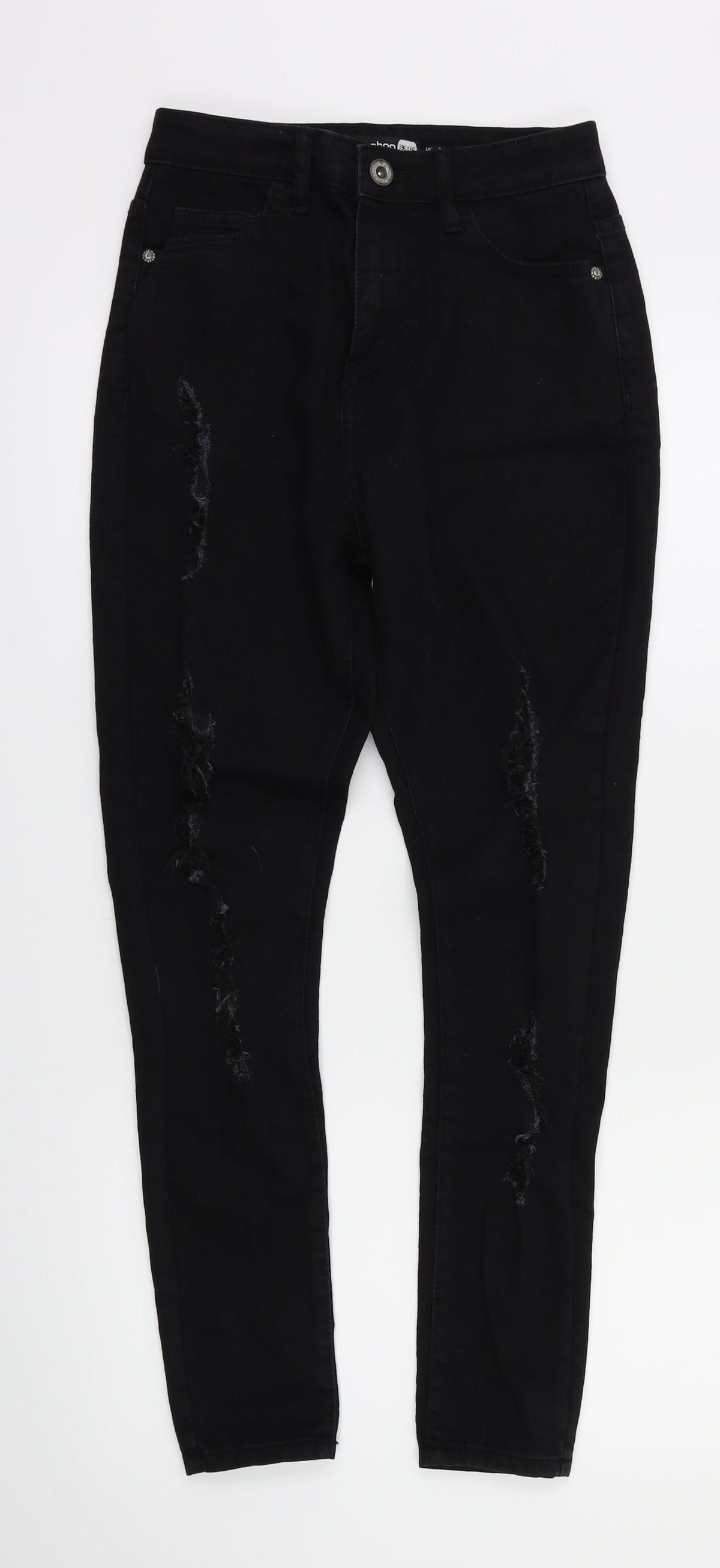 Boohoo Womens Black  Denim Skinny Jeans Size 8 L26 in