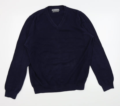 Additional front view of Marks & Spencer men’s blue pullover sweatshirt, size M