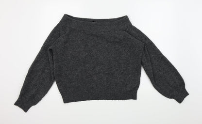 Additional front view of Divided by H&M women’s grey jumper, size L