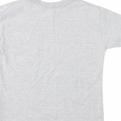 Brand and care label for Disney girls’ grey jersey basic t-shirt, size S, - mermaid