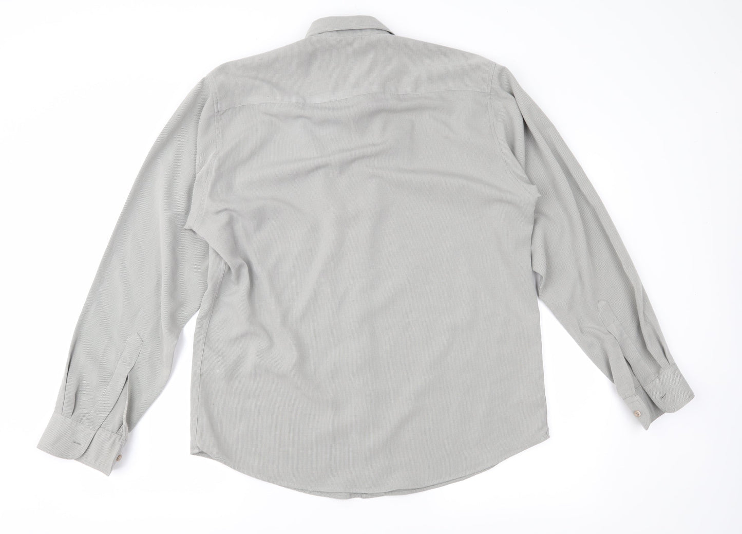 Chapter & Verse Mens Grey Check   Button-Up Size L