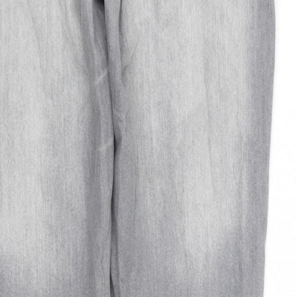 Brand and care label for pre worn women’s grey trousers, size UK 12, 30-inch leg
