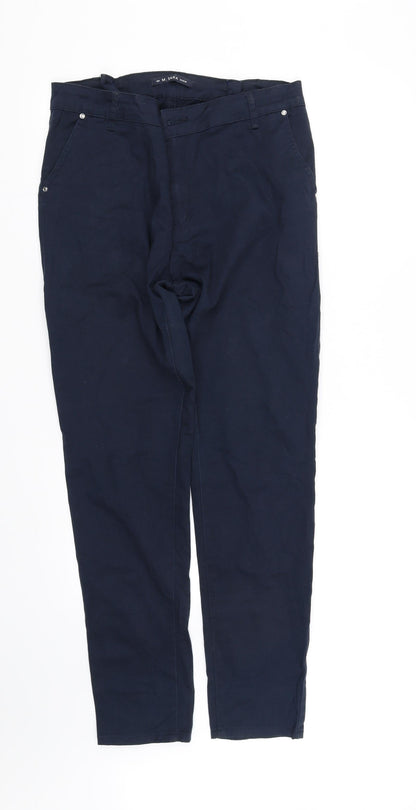 Additional front view of pre worn women’s black trousers, size M, 32-inch leg