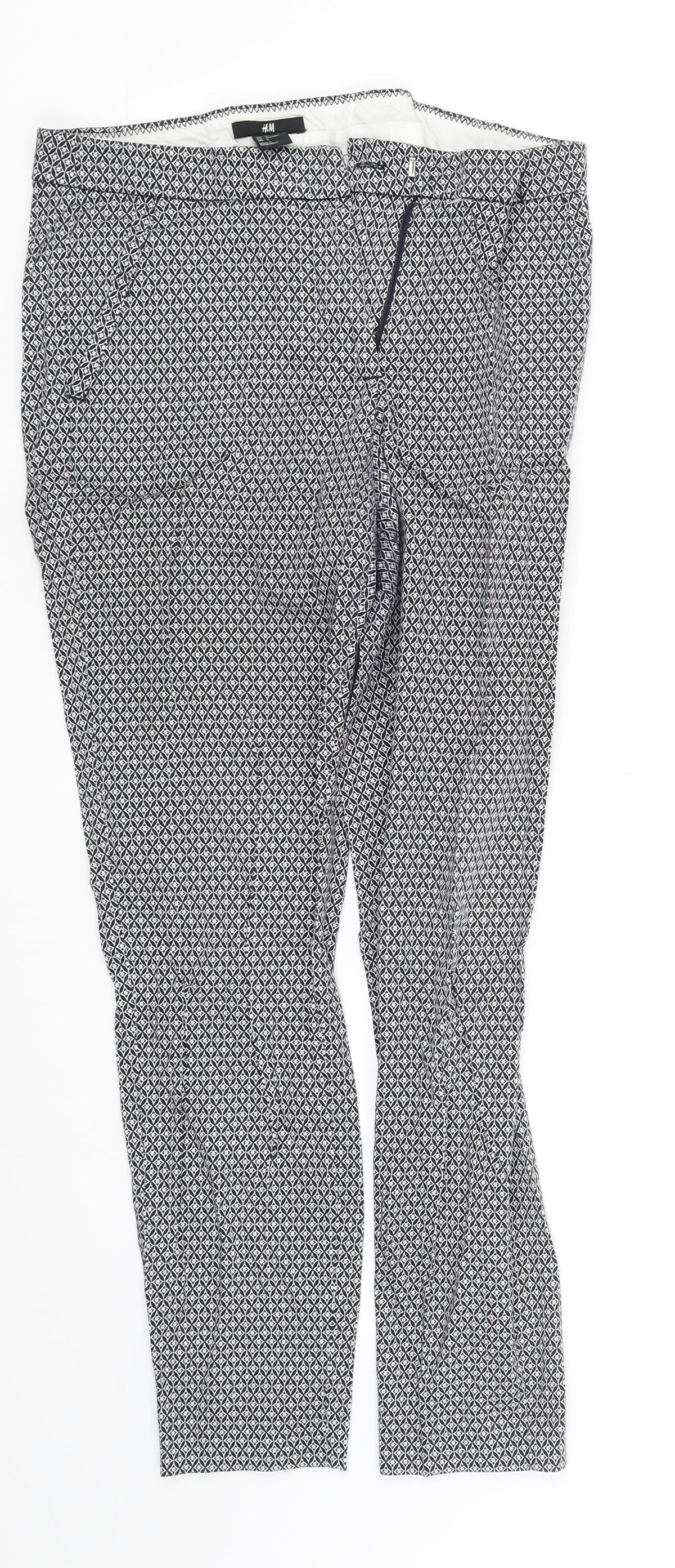 pre worn Womens White Geometric  Trousers  Size 12 L29 in