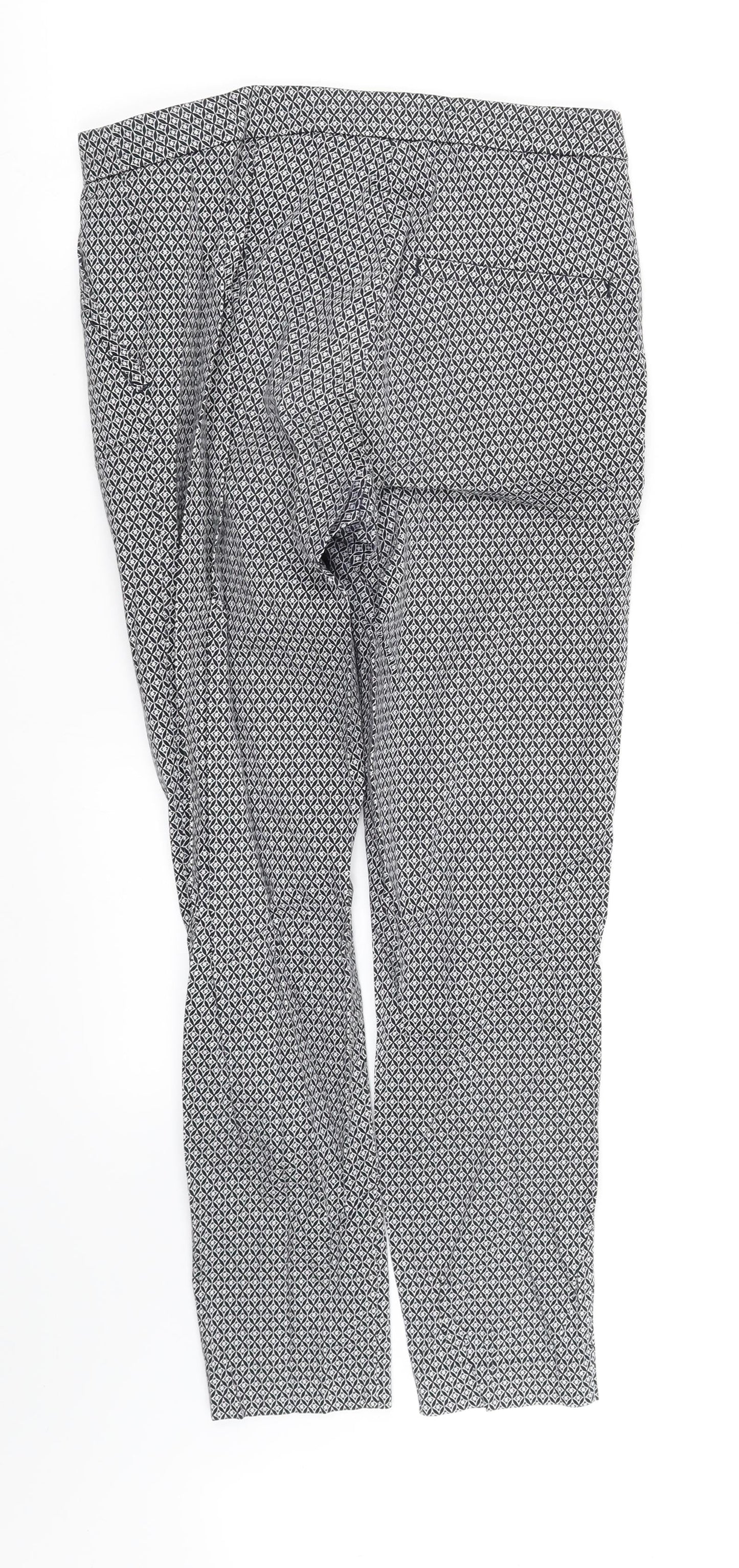 pre worn Womens White Geometric  Trousers  Size 12 L29 in