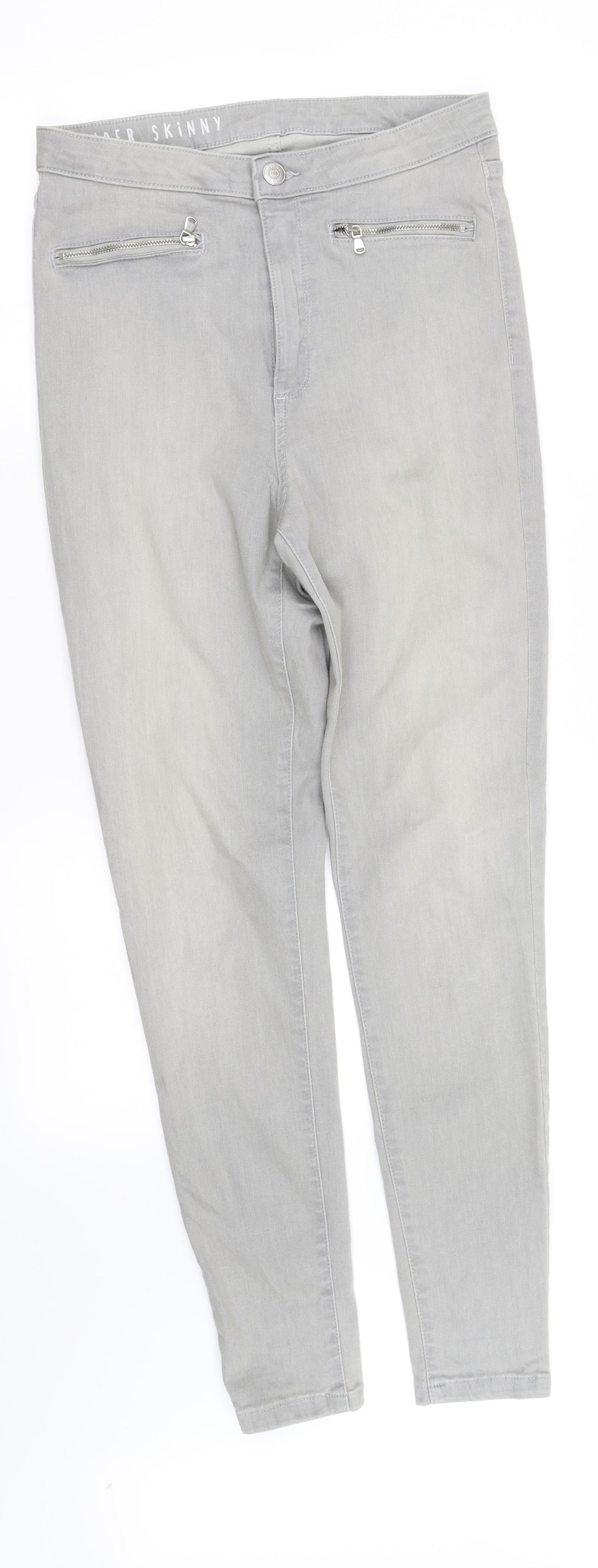 pre worn Womens Grey   Straight Jeans Size 12 L34 in