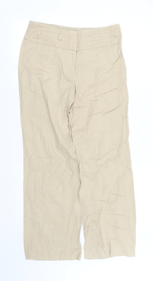 pre worn Womens Beige Houndstooth  Straight Jeans Size 8 L30 in