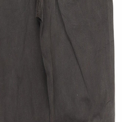 Brand and care label for camb women’s brown straight jeans, size UK 10, 33-inch leg