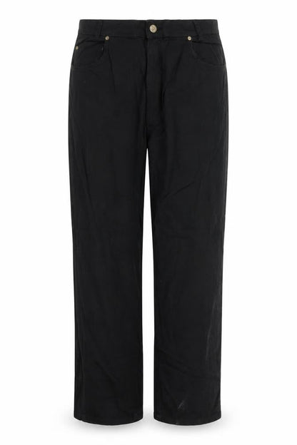 Front view of pre worn women’s black trousers, size L, 37-inch leg