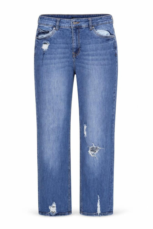 Front view of Divided women’s blue straight jeans, size UK 12, 29-inch leg