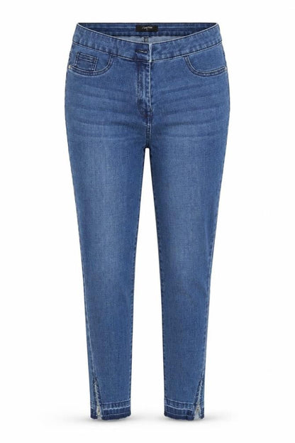 Front view of Denim women’s blue trousers, size UK 12, 30-inch leg