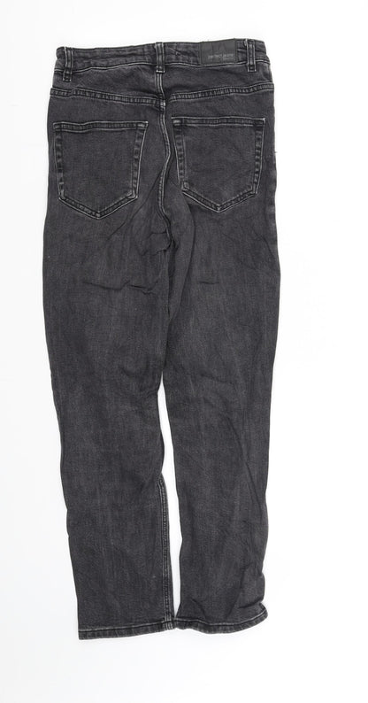 Back view of pre worn women’s black trousers, size UK 34, 29-inch leg