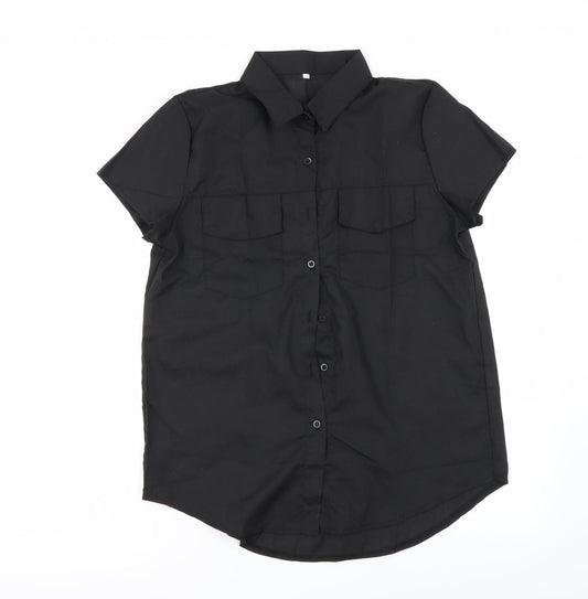 Preworn Womens Black   Basic Button-Up Size M