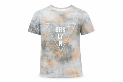 Front view of Tu boys’ grey basic t-shirt, size 8, years