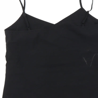 Brand and care label for Marks & Spencer women’s black basic t-shirt, size UK 6