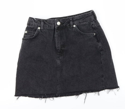 Topshop Womens Black   A-Line Skirt Size 8