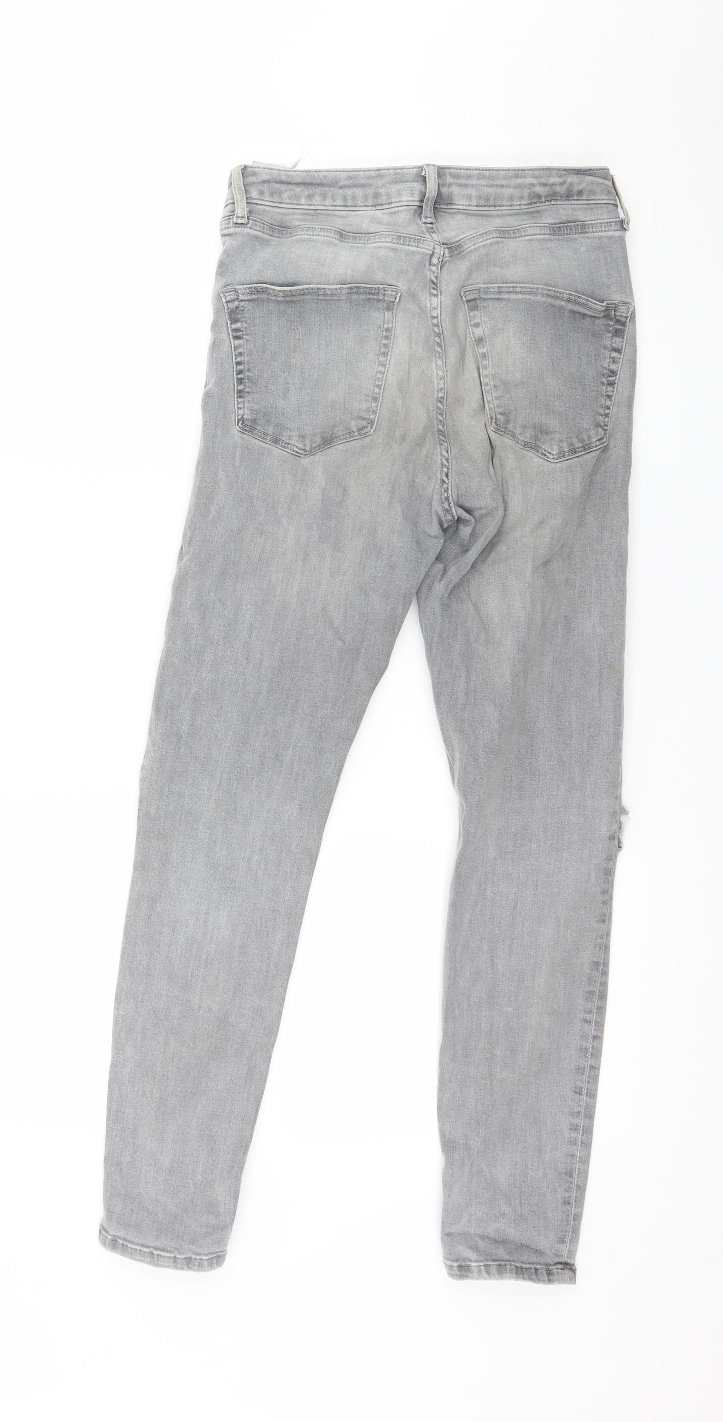 Topshop Womens Grey  Denim Skinny Jeans Size 28 in L26 in