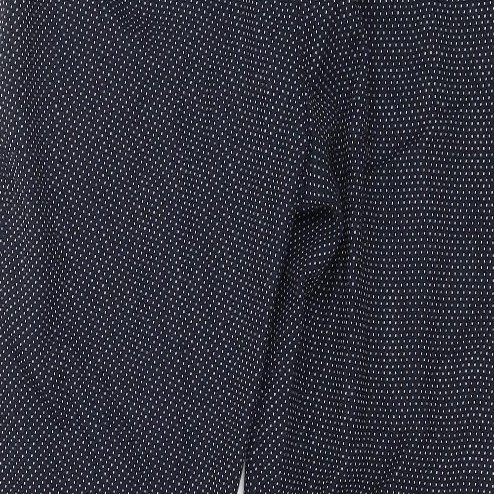 Zara Womens Blue Polka Dot  Trousers  Size 10 L25 in