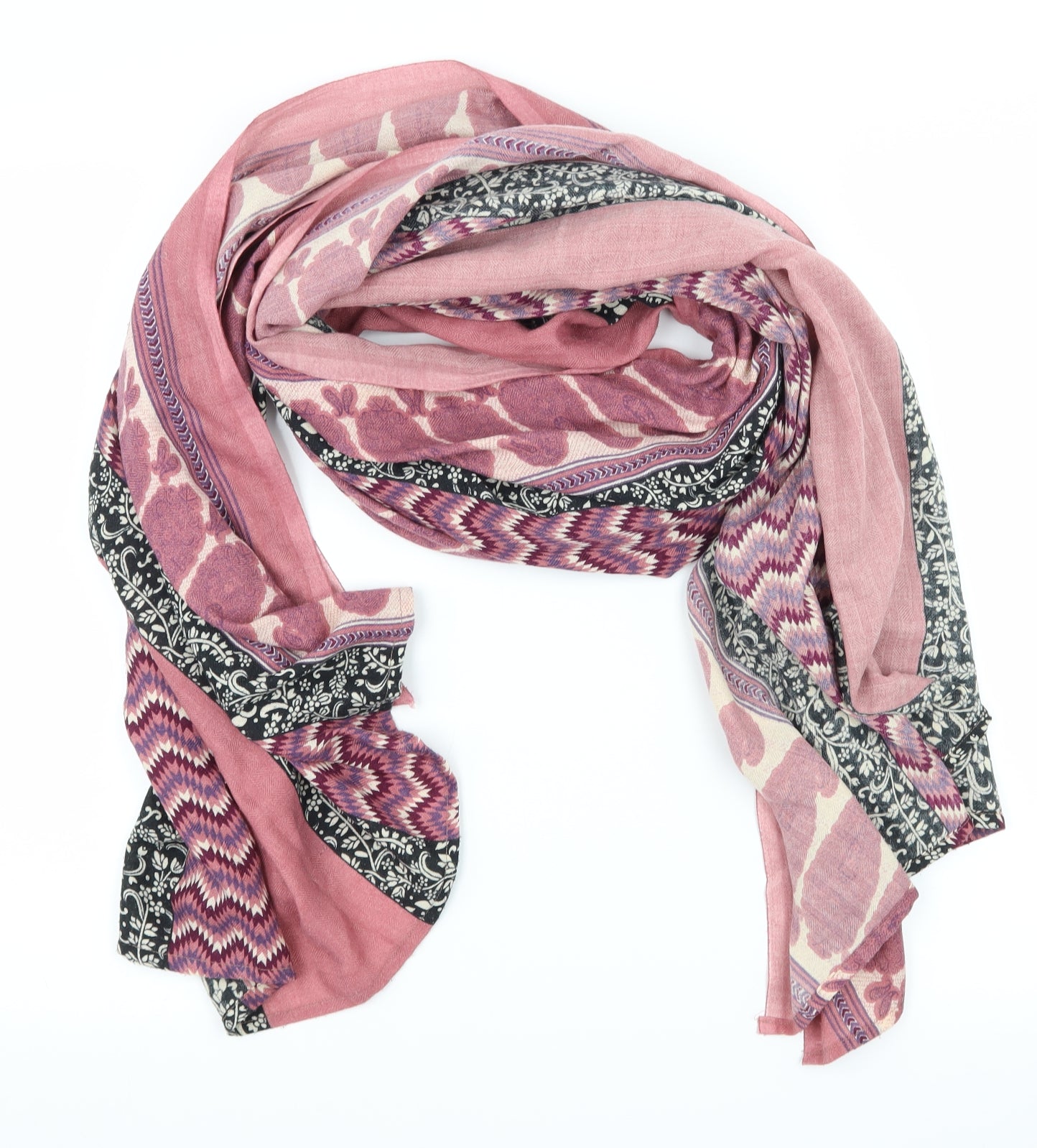 Preworn Womens Pink Geometric   Scarf