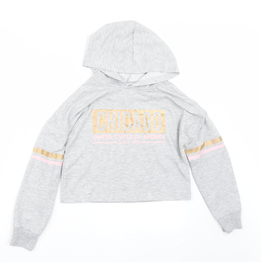 Primark Girls Grey  Rayon Pullover Hoodie Size 12 Years