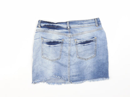 Back view of Select women’s blue a-line skirt, size UK 12