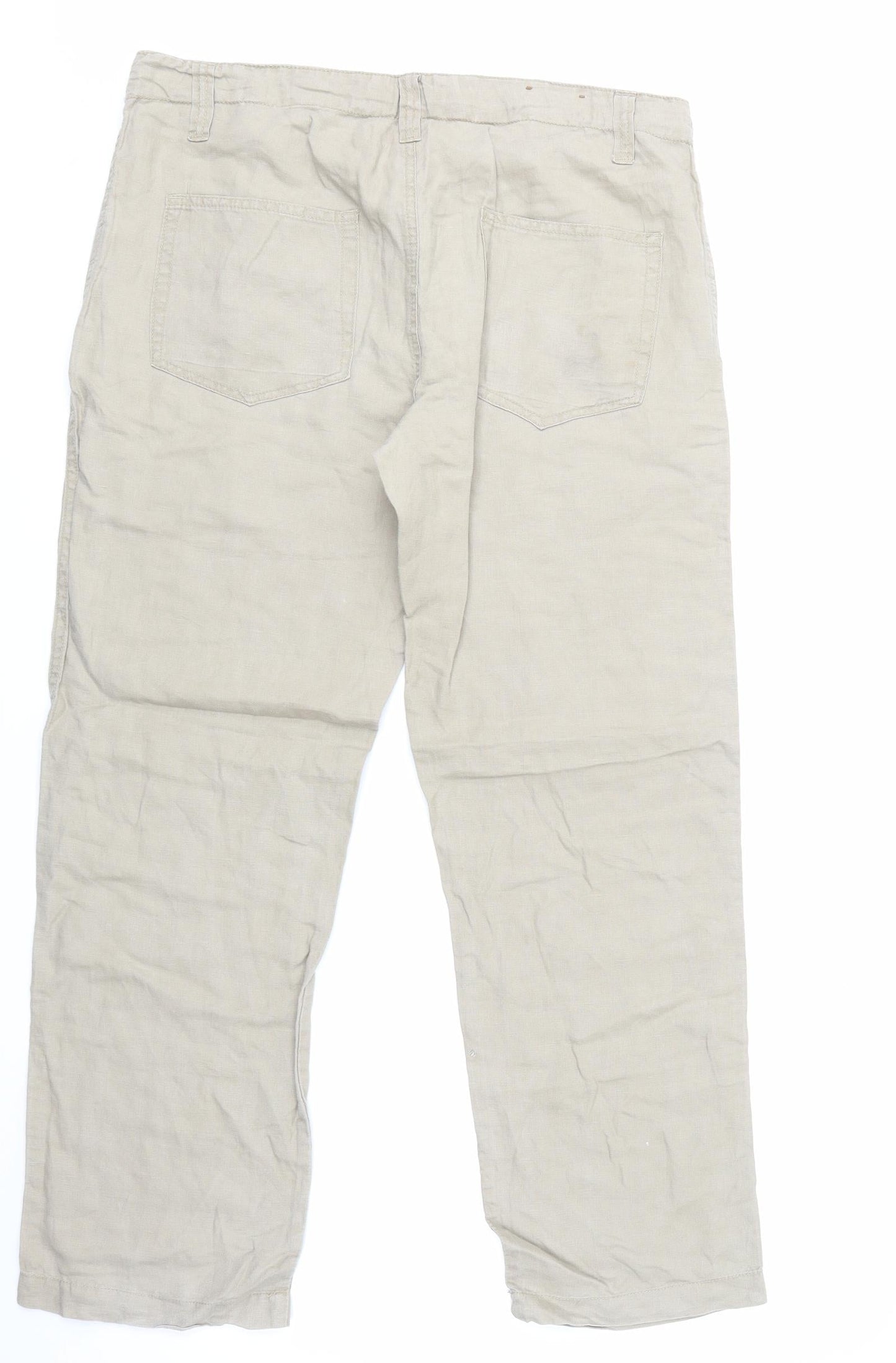 H&M Womens Beige   Trousers  Size 34 in L32 in