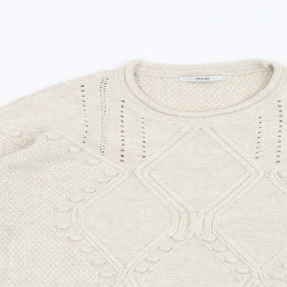 Close-up detail of George women’s beige jumper, size UK 12