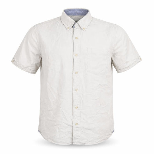 Front view of Avenue men’s white button-up, size S
