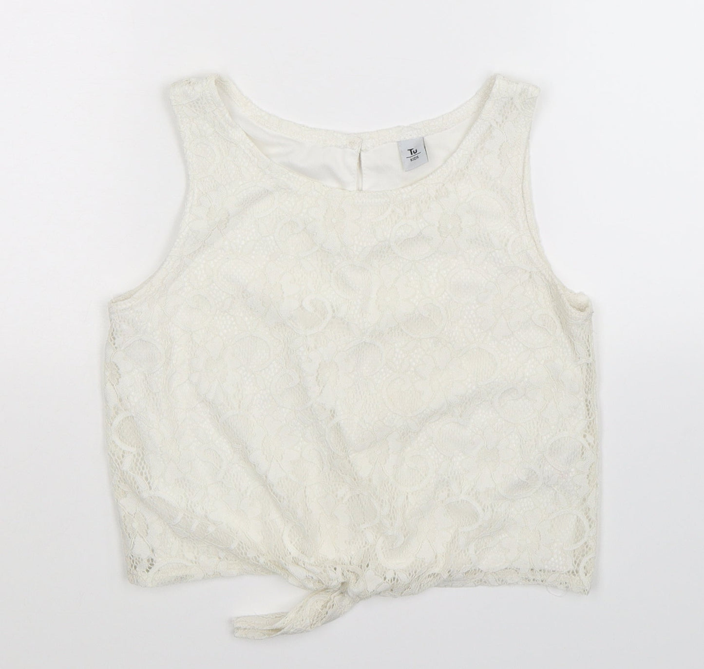 TU Girls White   Basic Tank Size 12 Years