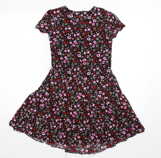 Jon Adam Womens Black Floral  Fit & Flare  Size XS