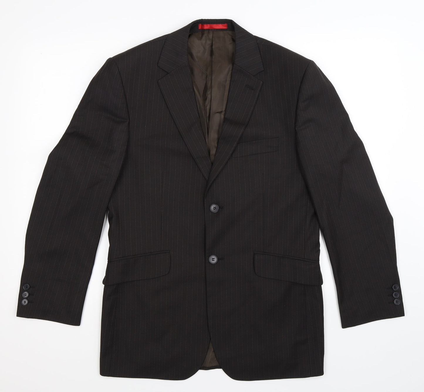 Burton Mens Black Striped  Jacket Suit Jacket Size 38