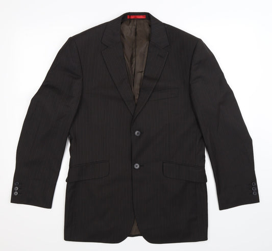 Burton Mens Black Striped  Jacket Suit Jacket Size 38