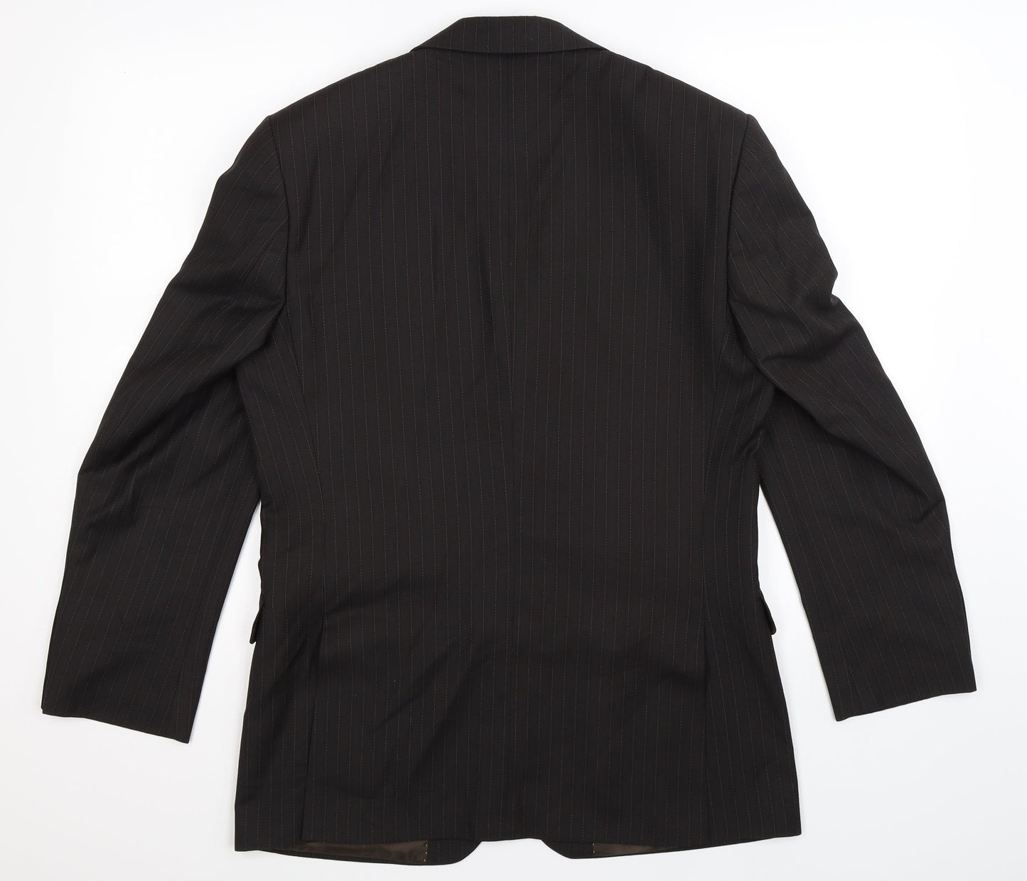 Burton Mens Black Striped  Jacket Suit Jacket Size 38