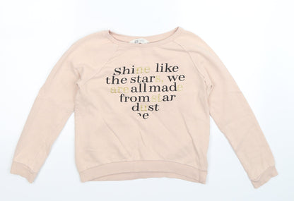 Additional front view of H&M girls’ beige pullover sweatshirt, size 11-12, years
